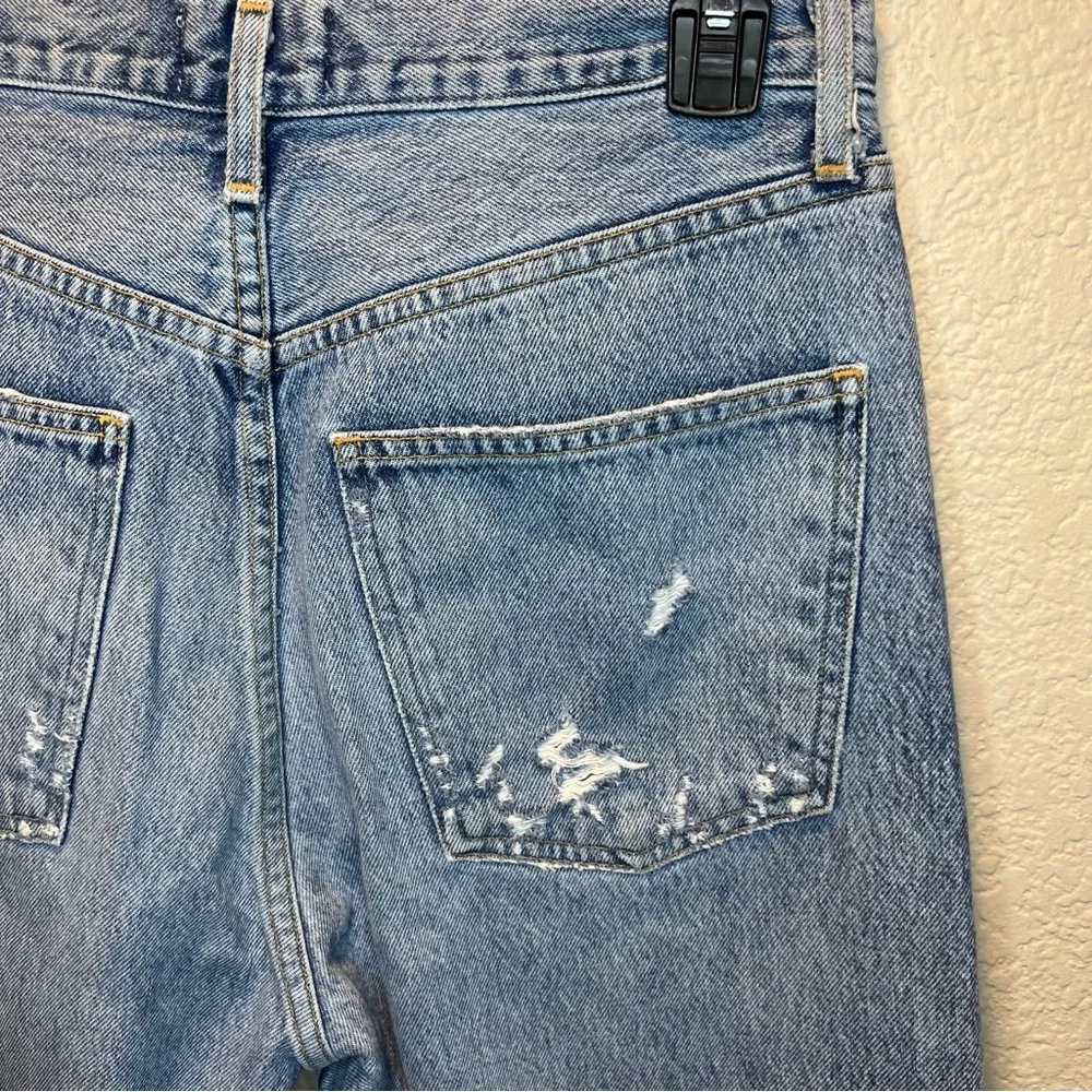 AGOLDE 90s Distressed Straight-Leg Blue Jeans High Rise Loose Fit Size 26 - Picture 14 of 16